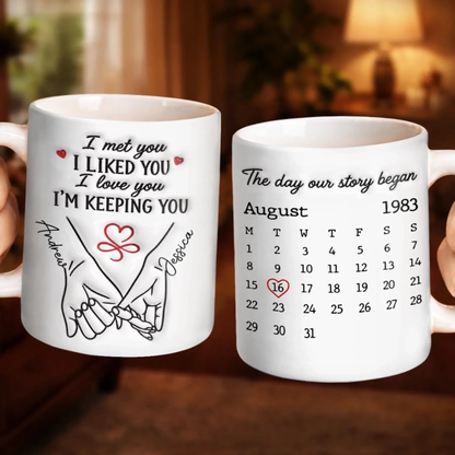 [3D Effect] Custom Love Story Mug - Personalized Anniversary Keepsake for Couples