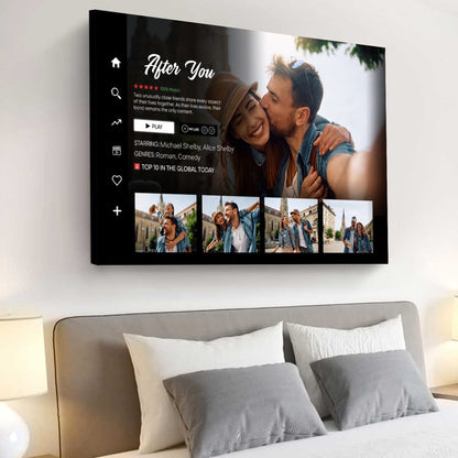 Custom Couple Movie Landscape Canvas / Poster - Personalized Photo Wall Art for Couple Anniversary Gift