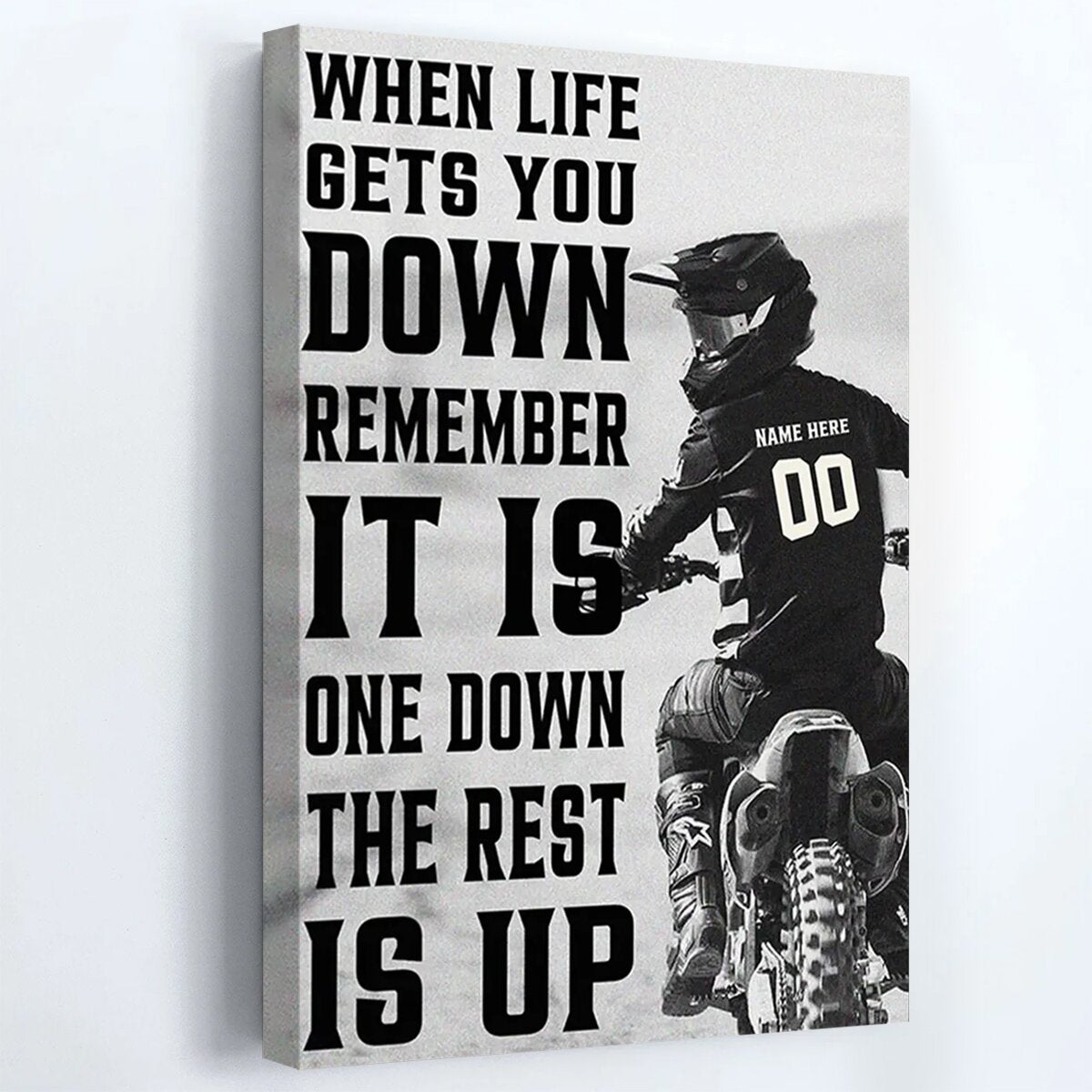 Ride Hard, Live Free: Personalized Motocross Wisdom Canvas / Poster - Essential for Racers