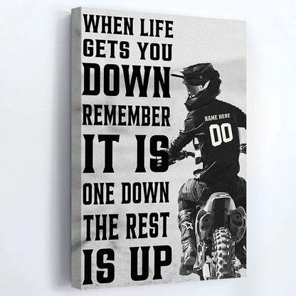Ride Hard, Live Free: Personalized Motocross Wisdom Canvas / Poster - Essential for Racers