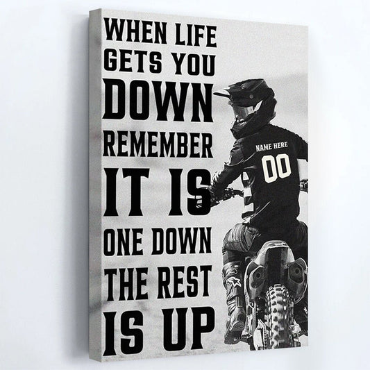Ride Hard, Live Free: Personalized Motocross Wisdom Canvas / Poster - Essential for Racers