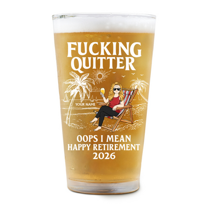 Oops I Mean Happy Retirement - Personalized Custom Beer Glass