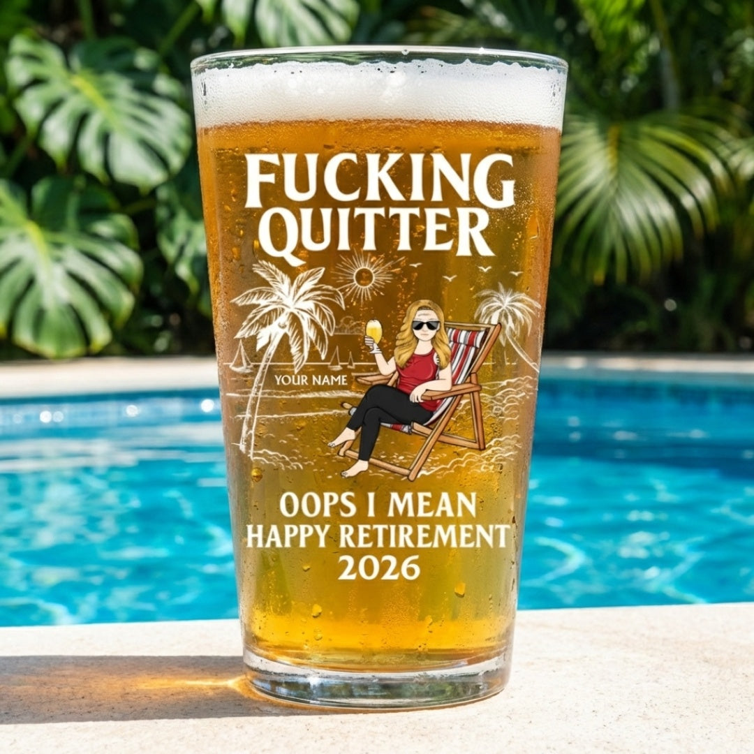 Oops I Mean Happy Retirement - Personalized Custom Beer Glass