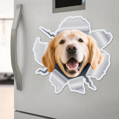 Paws Bursting Through – Personalized 3D Pet Car Decal, Custom Breakthrough Sticker or Magnet