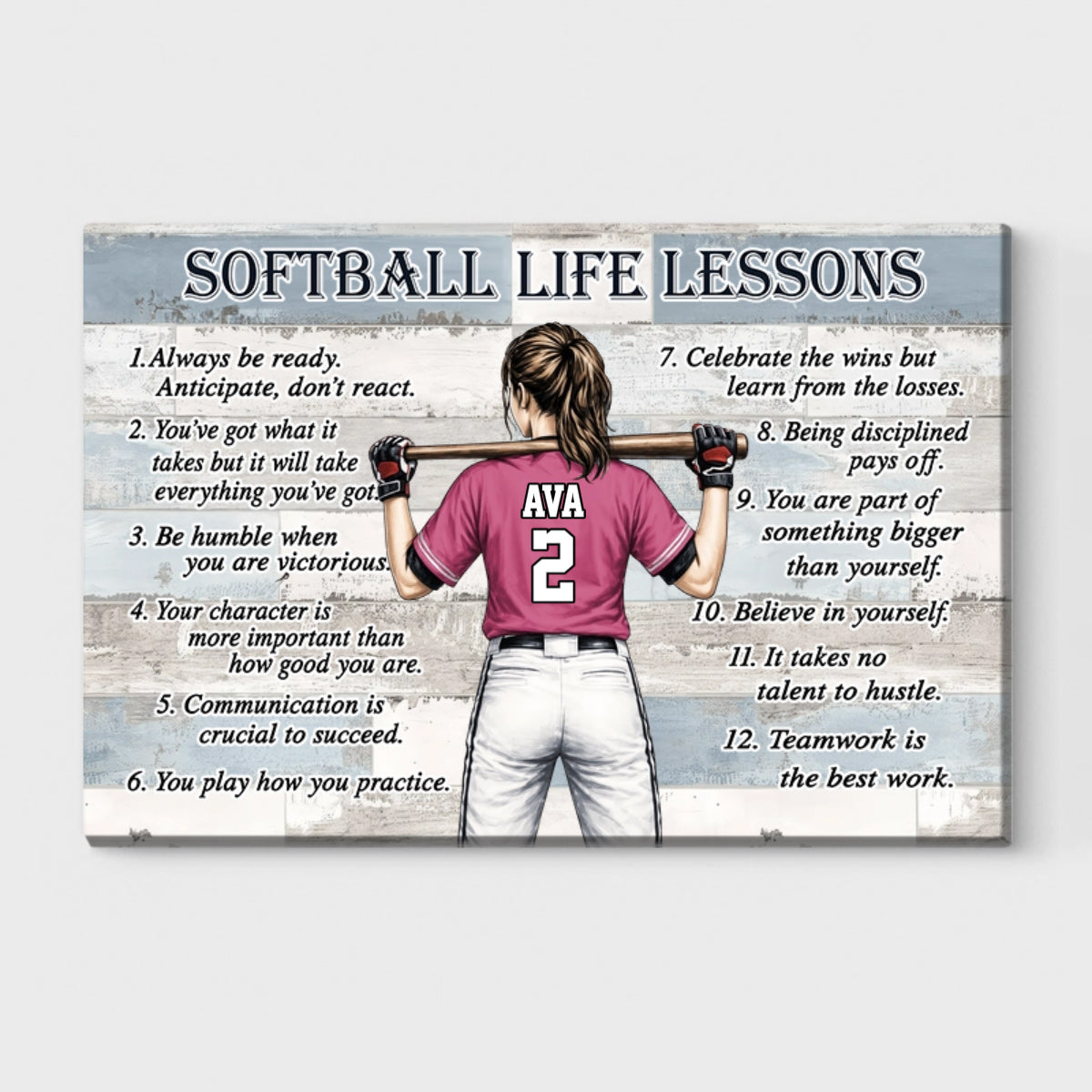 Personalized Baseball & Softball Life Lessons Poster / Canvas - Gift for Sports Families