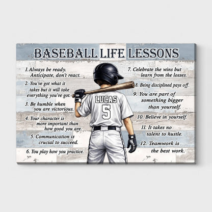 Personalized Baseball & Softball Life Lessons Poster / Canvas - Gift for Sports Families