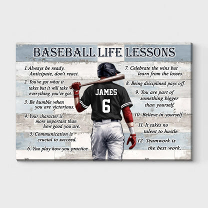 Personalized Baseball & Softball Life Lessons Poster / Canvas - Gift for Sports Families