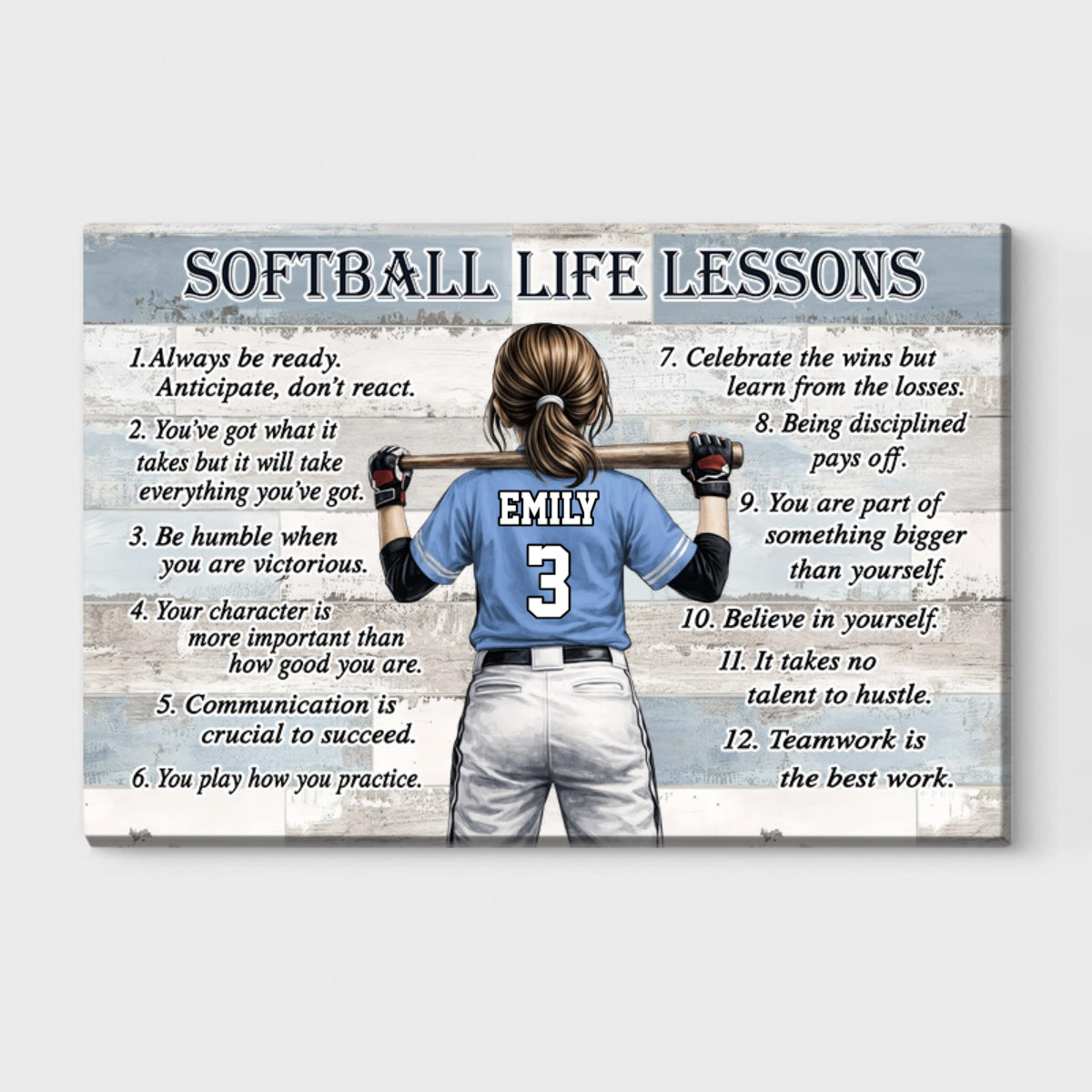 Personalized Baseball & Softball Life Lessons Poster / Canvas - Gift for Sports Families