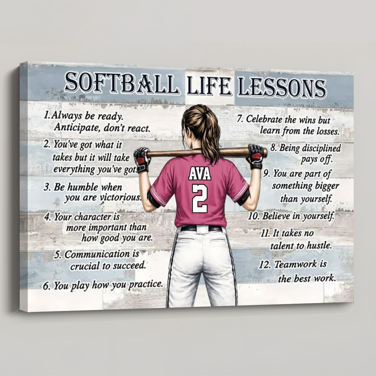 Personalized Baseball & Softball Life Lessons Poster / Canvas - Gift for Sports Families