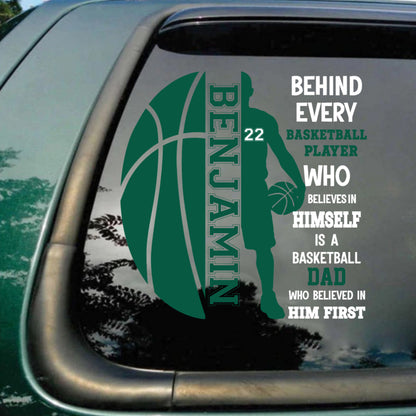 Customizable Basketball Family Car Decal - Personalized Sports Sticker Gift for Basketball Mom & Dad