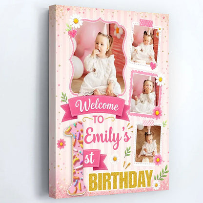 Welcome to Birthday Party Personalized Poster / Canvas - Custom Name & Photo Sign