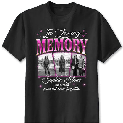 In Loving Memory Custom Photo Memorial Shirt - Personalized Remembrance Apparel Gift