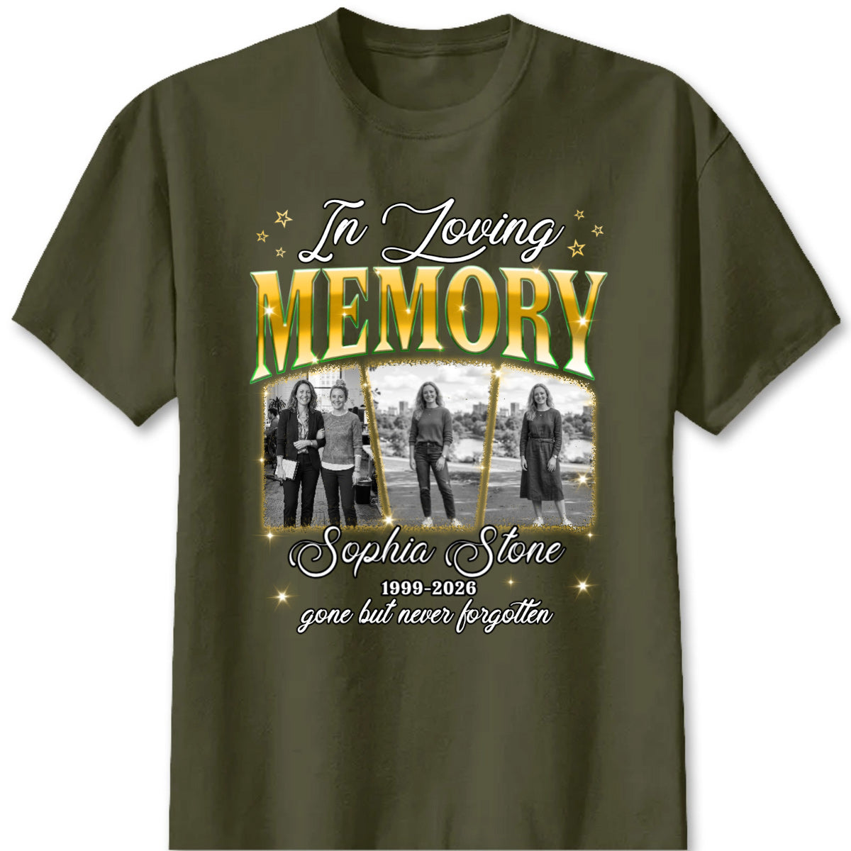 In Loving Memory Custom Photo Memorial Shirt - Personalized Remembrance Apparel Gift