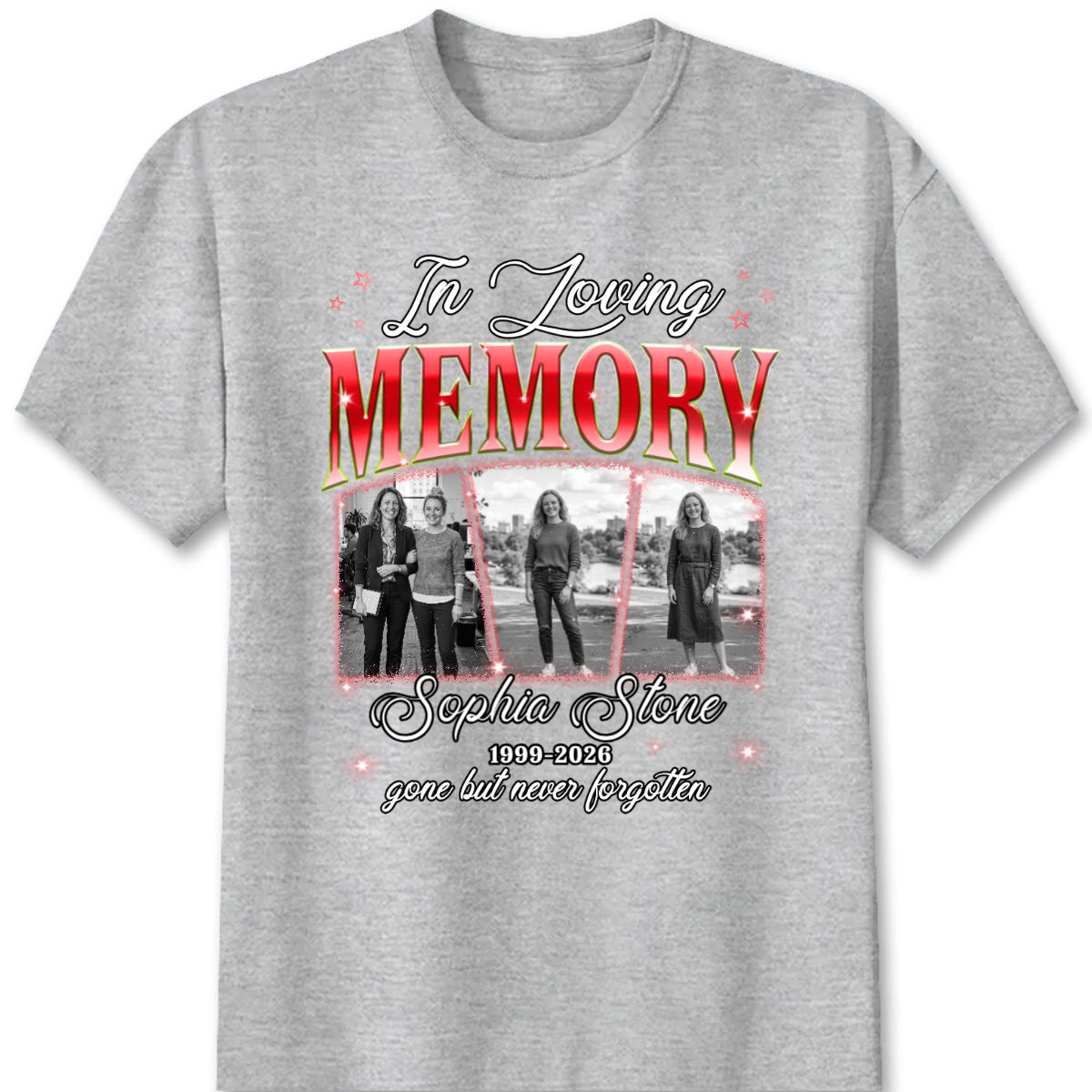 In Loving Memory Custom Photo Memorial Shirt - Personalized Remembrance Apparel Gift