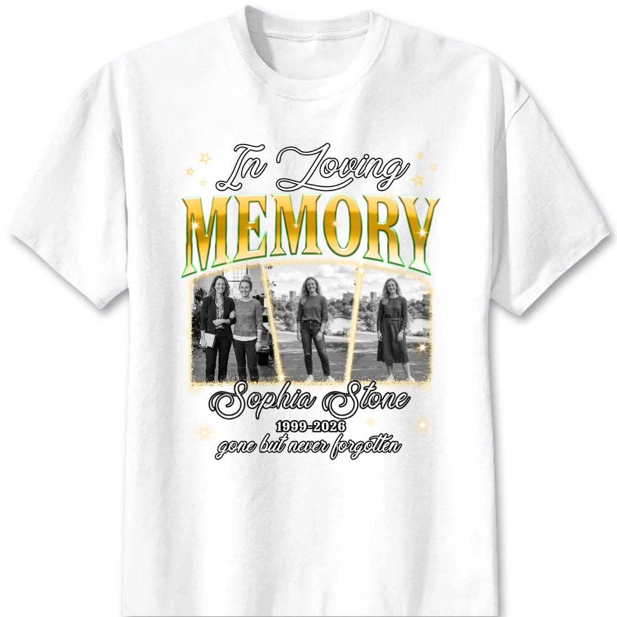 In Loving Memory Custom Photo Memorial Shirt - Personalized Remembrance Apparel Gift