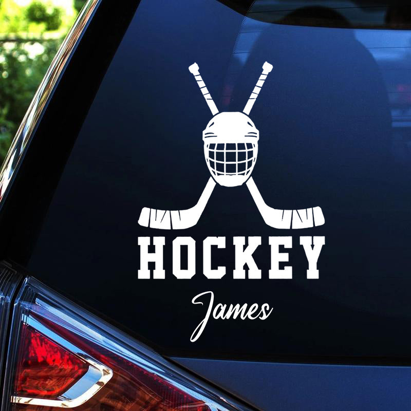 Hockey Runs in My Blood – Personalized Hockey Helmet Sticker, Custom Name Decal for Players & Fans