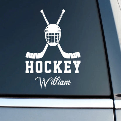 Hockey Runs in My Blood – Personalized Hockey Helmet Sticker, Custom Name Decal for Players & Fans