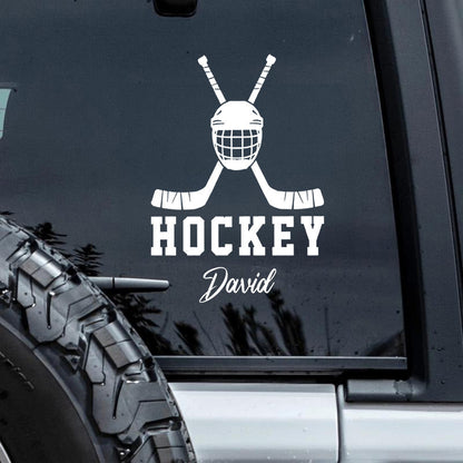 Hockey Runs in My Blood – Personalized Hockey Helmet Sticker, Custom Name Decal for Players & Fans