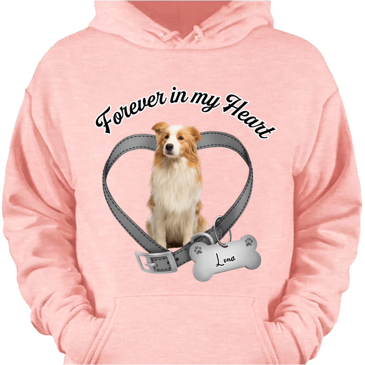 They Left Paw Prints on My Heart — "Forever in My Heart" Custom Pet Photo Memorial T-Shirt, a Loving Tribute to a Cherished Friend