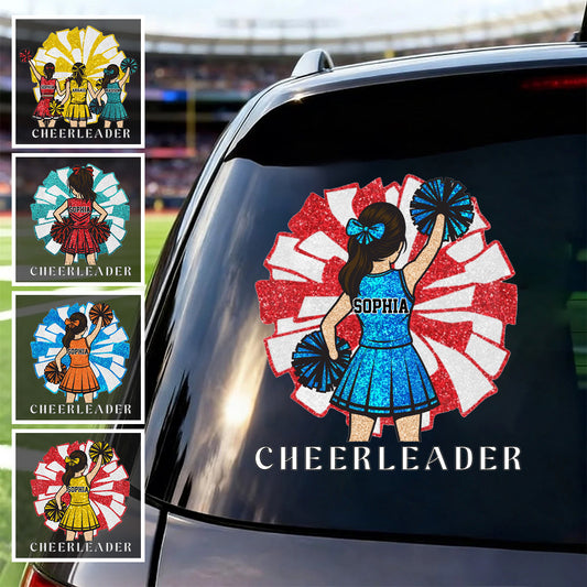 Born to Cheer, Made to Shine – Personalized Cheerleader Sticker, Custom Name & Team Color Car Decal