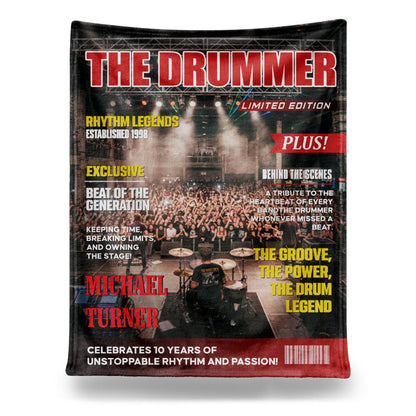 Personalized "The Drummer" Blanket - Custom Music Gift for Band Members