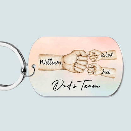 Daddy’s Team Fist Bump - Personalized Stainless Steel Keychain