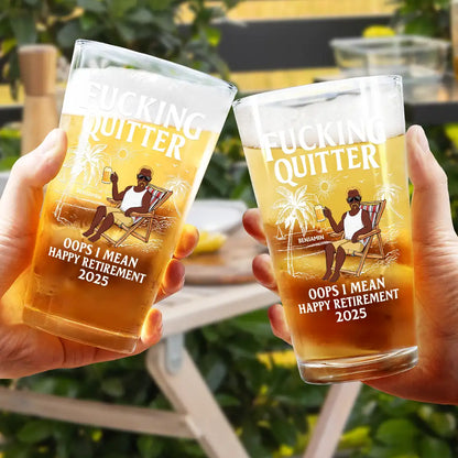 Oops I Mean Happy Retirement - Personalized Custom Beer Glass