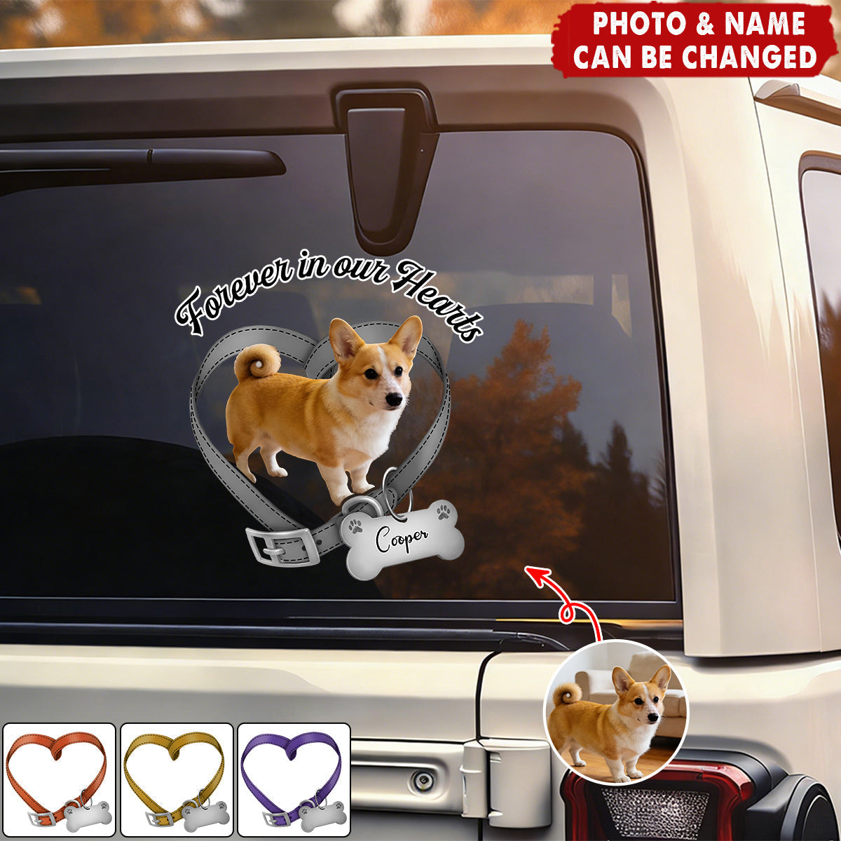 Forever In My Heart - Custom Photo Memorial Car Window Sticker