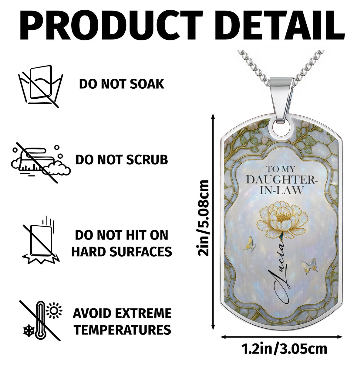 To My Daughter-In-Law, Thank You For Loving My Son - Personalized Custom Dog Tag Necklace