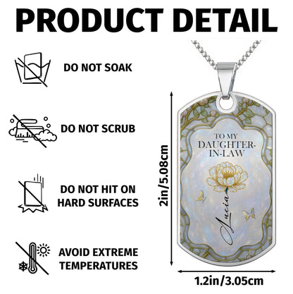 To My Daughter-In-Law, Thank You For Loving My Son - Personalized Custom Dog Tag Necklace