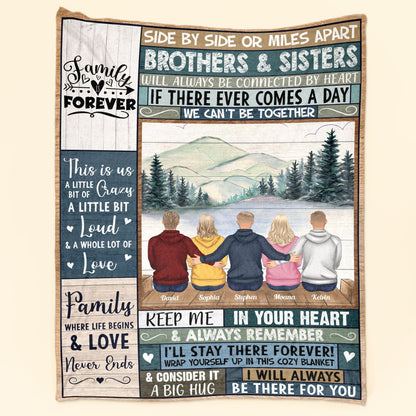 Family Forever: Personalized Blanket - Holiday Gift for Brothers & Sisters