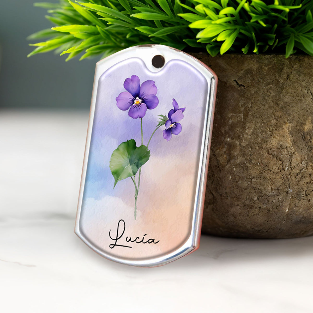 Straighten Your Crown Granddaughter Inspiration Quote With Flowers - Personalized Custom Keychain - GDT127_KCH