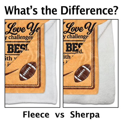 To My Grandson Never Forget How Much I Love You American Football Player - Personalized Custom Blanket - GSN178_BLK