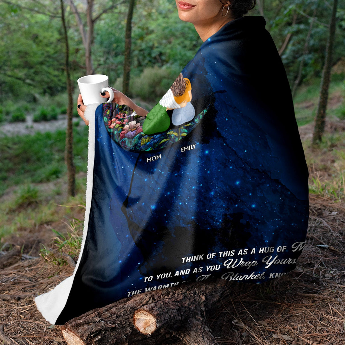 Personalized Memorial For Loved One Blanket For Daughter - A Hug From Mom