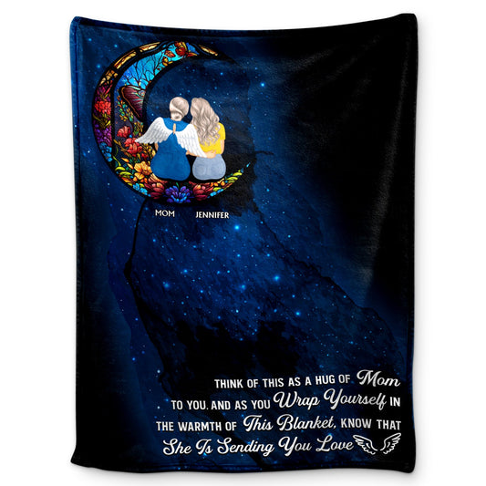 "A Hug From Mom" Personalized Memorial Blanket for Daughter, Sentimental Remembrance Keepsake