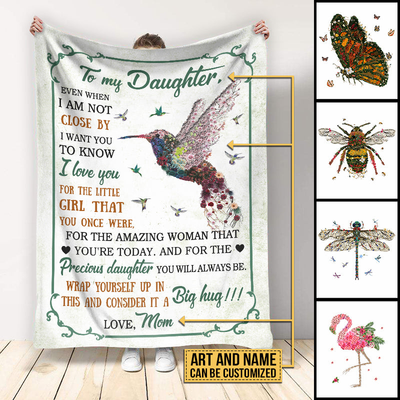 Personalized Floral Garden Blanket - “Even When Apart, My Love Blooms For You” - Gift for Daughter, Granddaughter, Niece