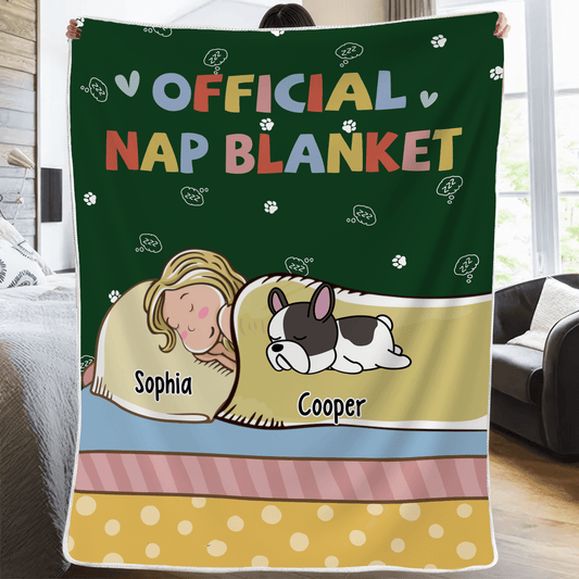 Personalized Official Nap Blanket, Cozy Pet Lover Gift for Dog and Cat Owners
