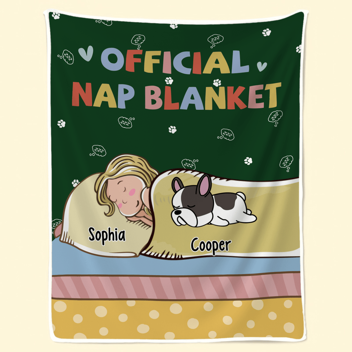 Official Nap Blanket - Personalized Blanket | Personalized Gift for Dog/Cat Lovers, Pet Lovers