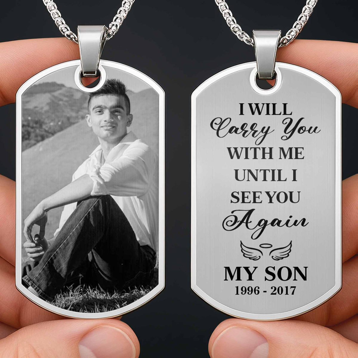 Capture Your Cherished Memories, Personalized Photo - Personalized Custom Dog Tag Necklace - HME246_DTNECK