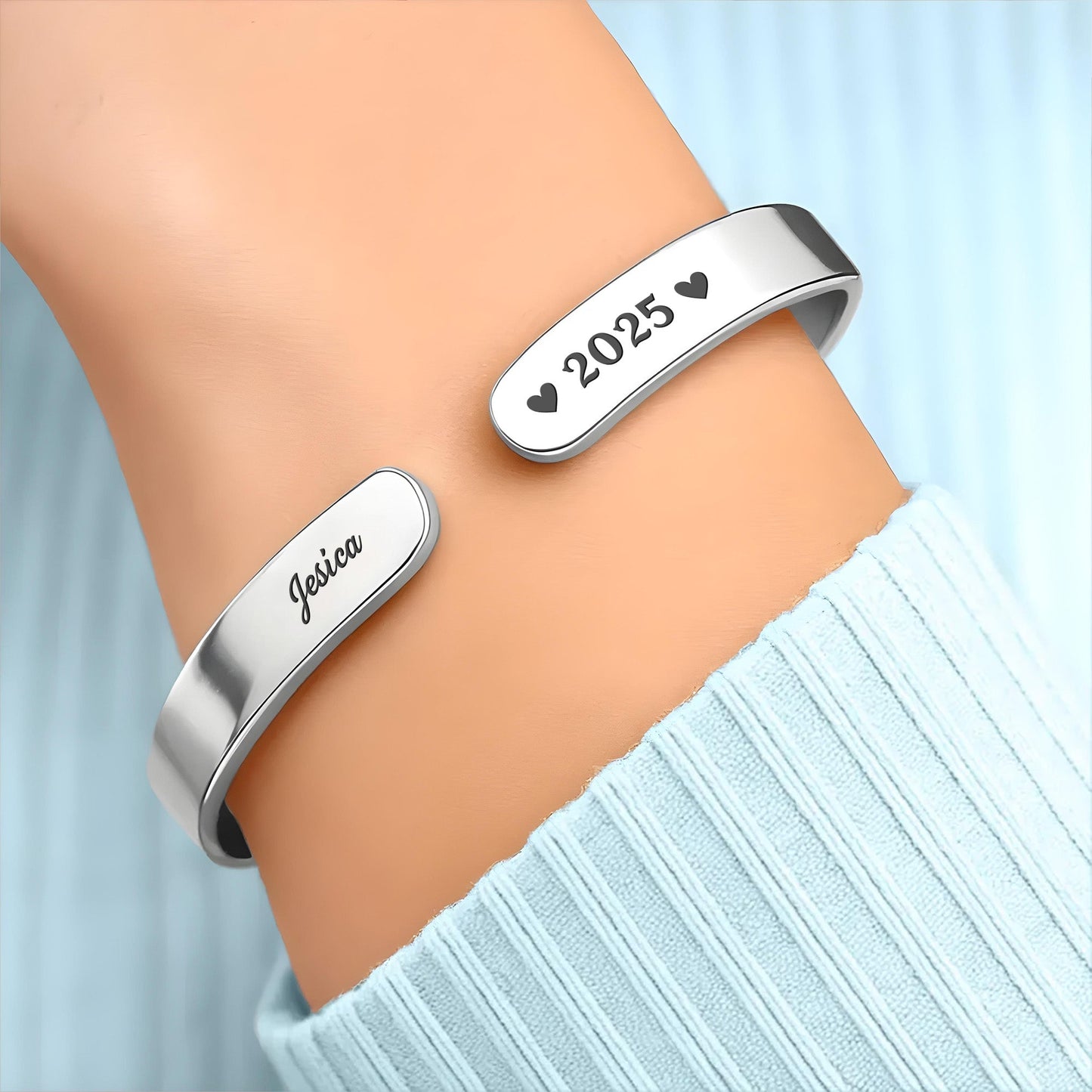 The Moment Your Heart Stopped, Heart Cuff Bracelet - Personalized Custom Bracelet Cuff - HME348_BCUF
