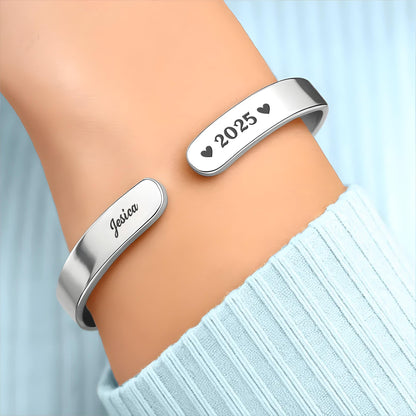 The Moment Your Heart Stopped, Heart Cuff Bracelet - Personalized Custom Bracelet Cuff - HME348_BCUF
