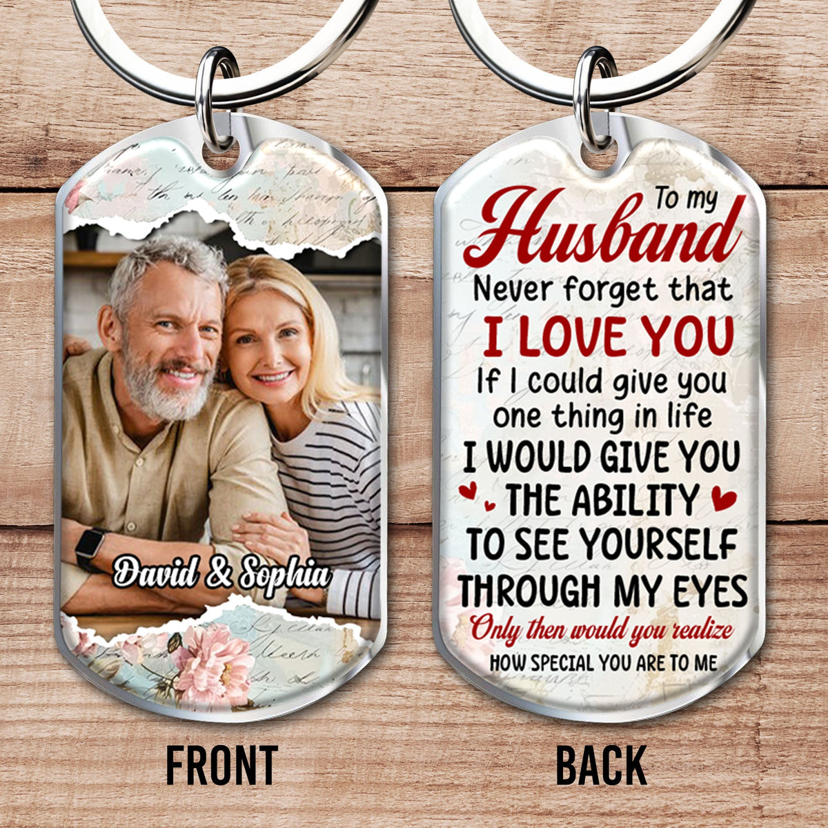 Heartfelt Message For Husband, Love And Appreciation - Personalized Custom Keychain - HSB018_KCH