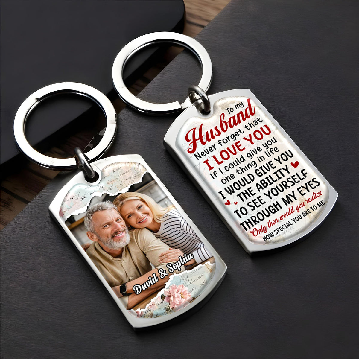 Heartfelt Message For Husband, Love And Appreciation - Personalized Custom Keychain - HSB018_KCH