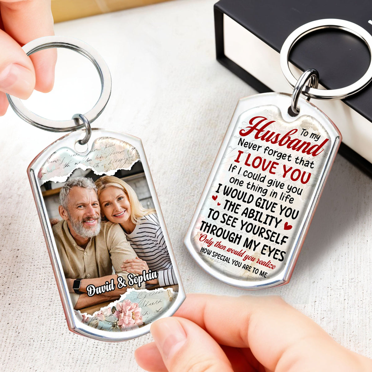 Heartfelt Message For Husband, Love And Appreciation - Personalized Custom Keychain - HSB018_KCH