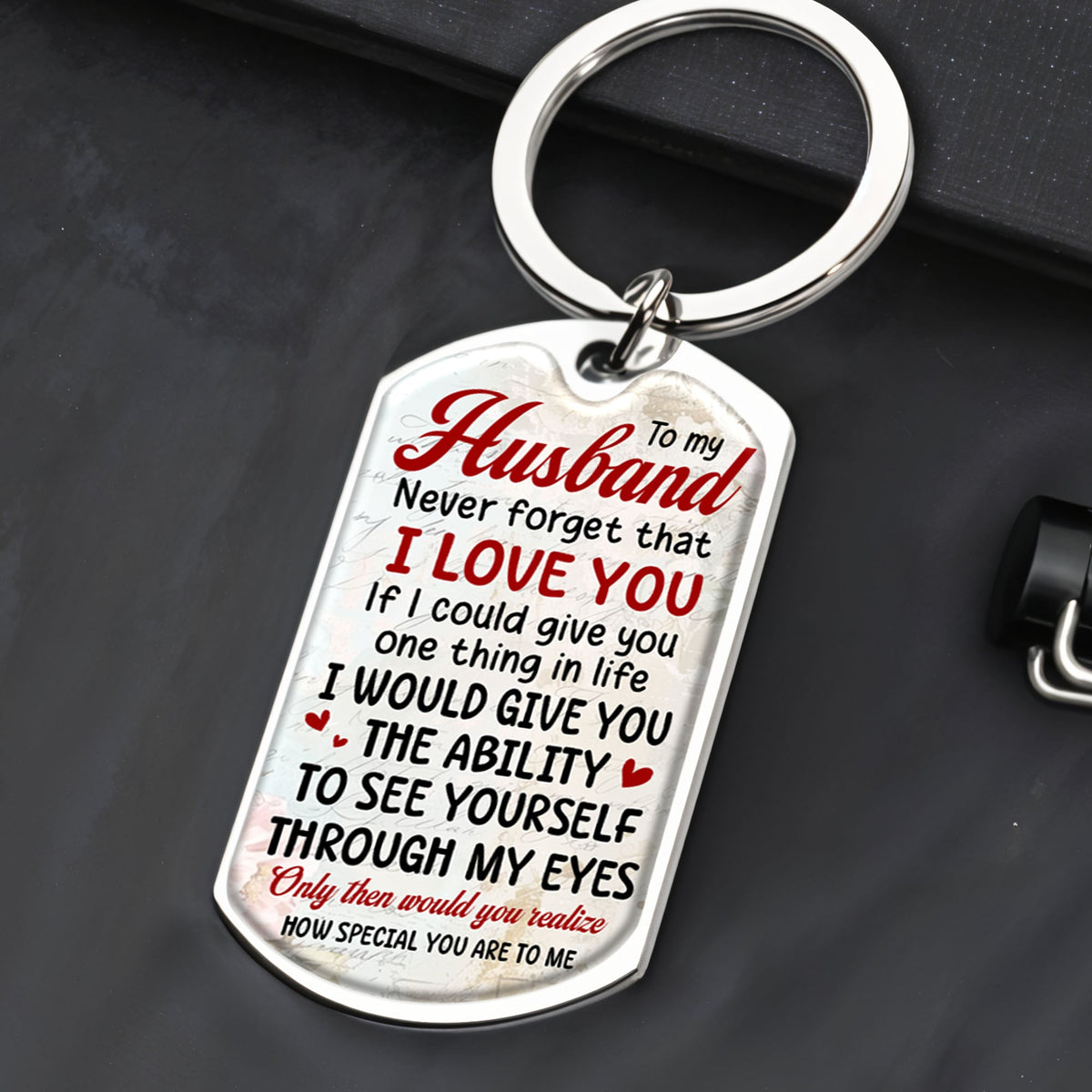 Heartfelt Message For Husband, Love And Appreciation - Personalized Custom Keychain - HSB018_KCH