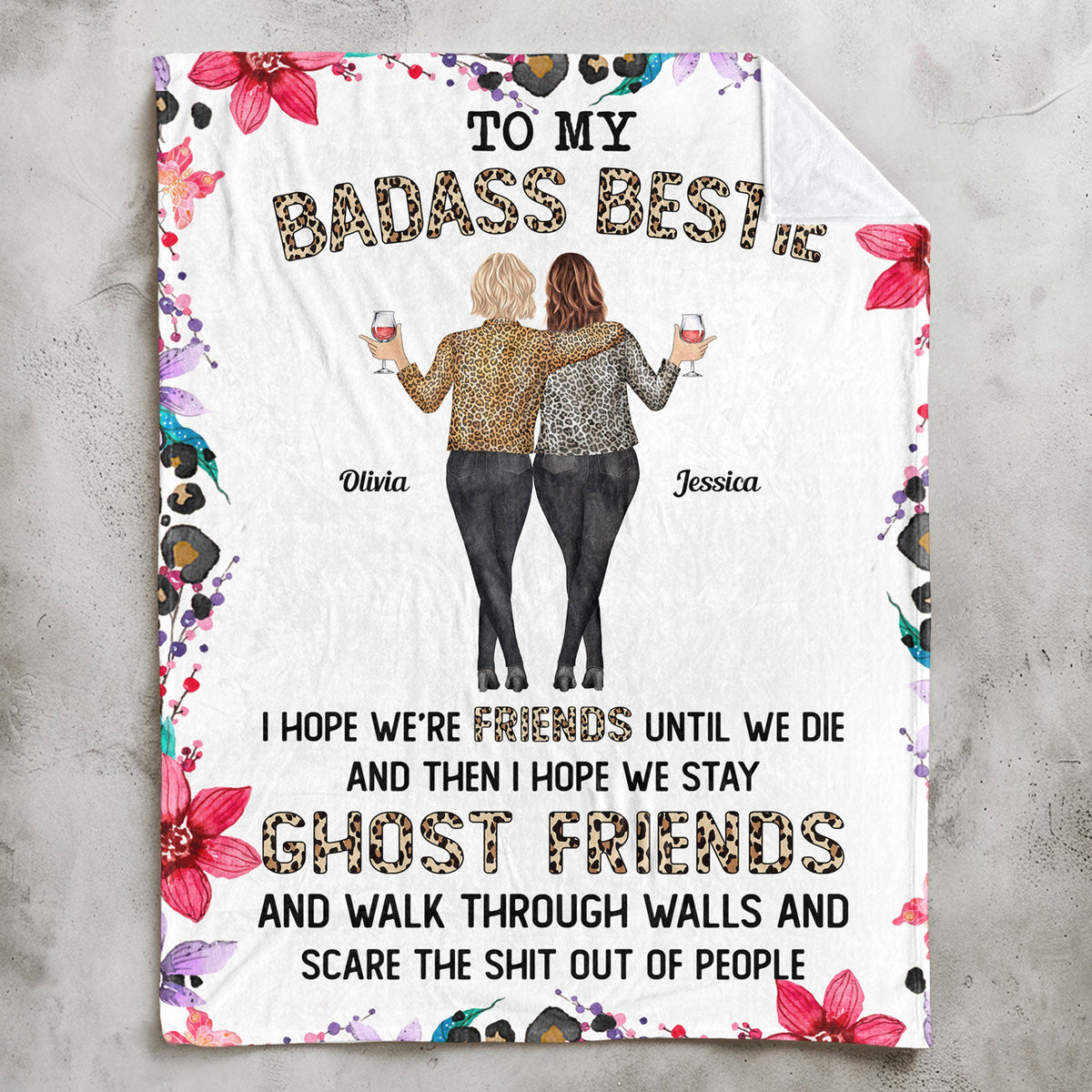 Best Friends in This Life and the Next – Personalized Funny Friendship Blanket, Custom Friends Group Gift