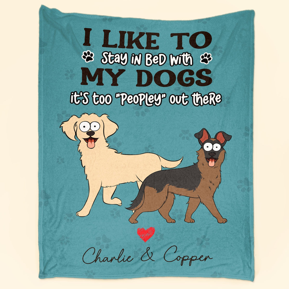 Personalized 'Too Peopley' Dog Lovers Blanket - Custom Pet Breed & Name Throw