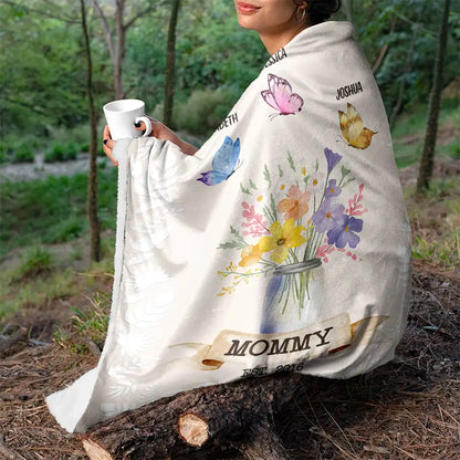 Personalized Grandma Est. Blanket w/ Grandkids - Fleece & Sherpa