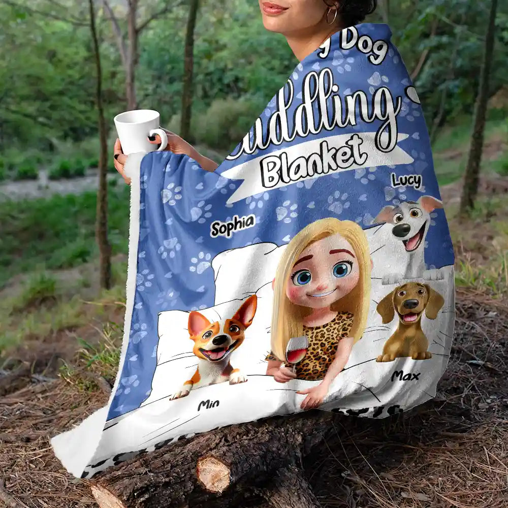 Personalized "My Dog Cuddling Blanket" - Custom Soft Throw Blanket For Dog Lovers