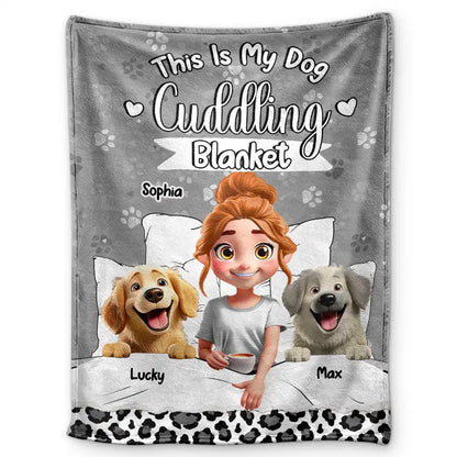 Personalized "My Dog Cuddling Blanket" - Custom Soft Throw Blanket For Dog Lovers